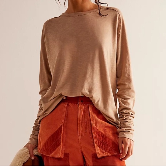 NEW Free People We The Free Arden Tee in Bunny - Picture 4 of 6